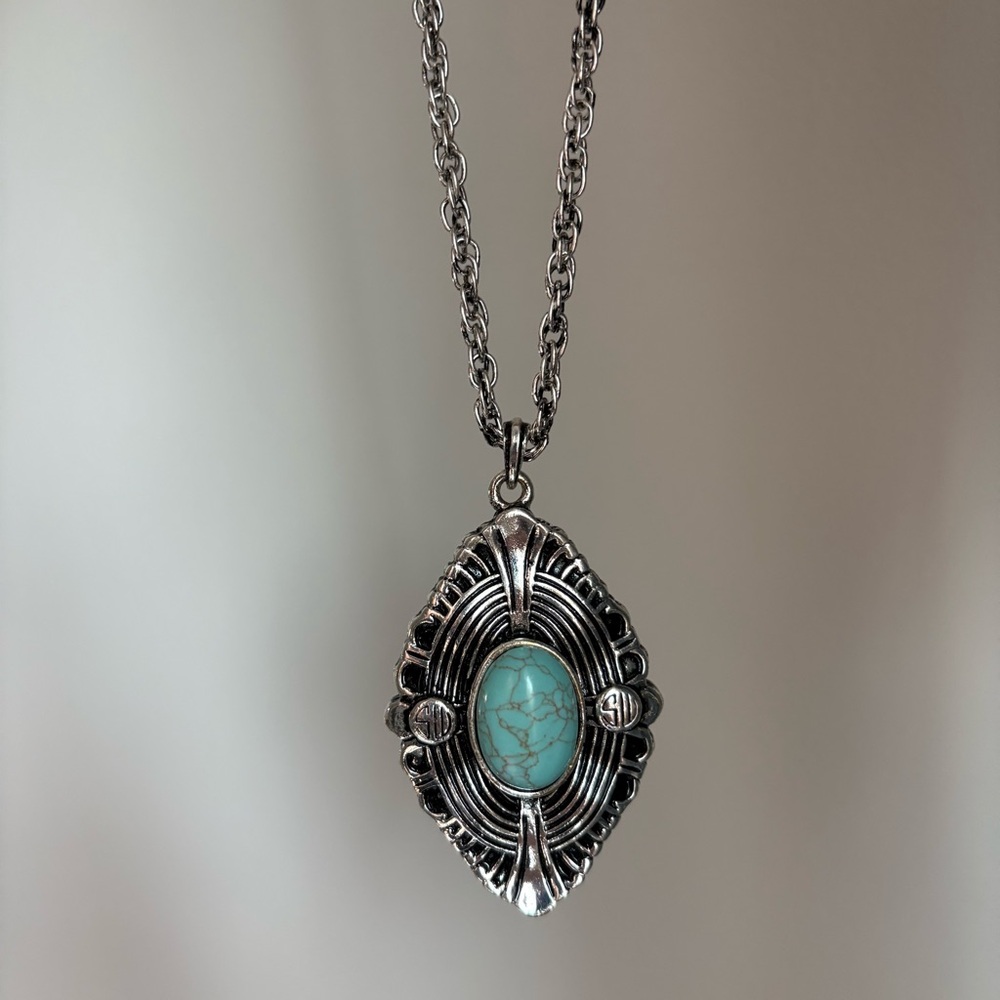 Samantha Wills Turquoise/Silver Pendant Vintage Necklace - Picture 8 of 12